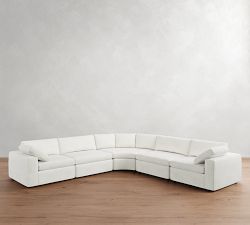 Dream Square Arm 5-Piece Curved Wedge Sectional (137&quot;)