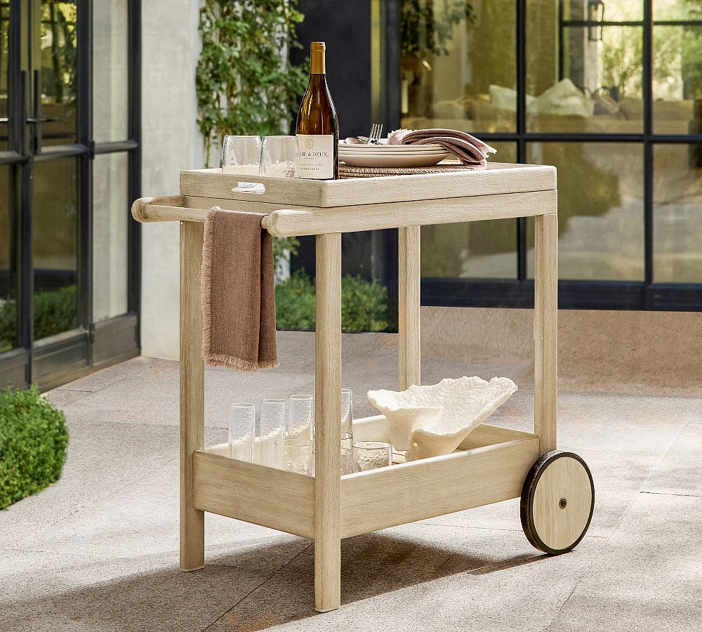Saratoga Outdoor Rolling Bar Cart (35&quot;)