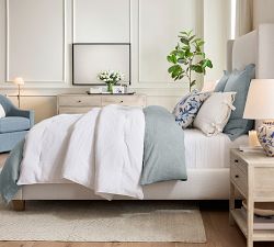 Pick-Stitch Handcrafted Cotton/Linen Quilted Sham
