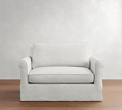 Cameron Roll Arm Slipcovered Twin Sleeper Sofa with Memory Foam Mattress (56&quot;)