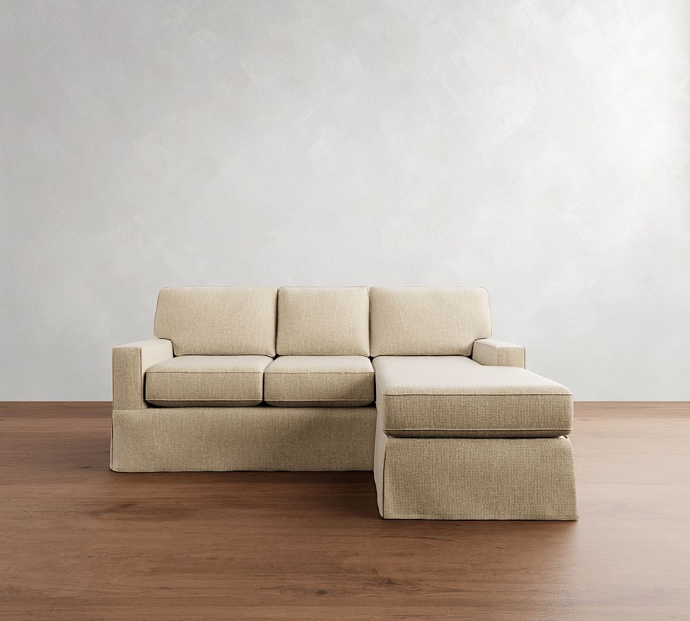 Buchanan Square Arm Slipcovered Reversible Chaise Sectional (84&quot;)