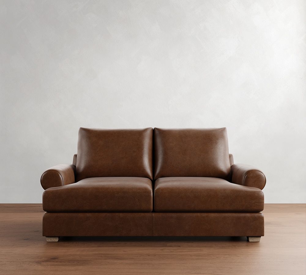 Canyon Roll Arm Leather Sofa (77&quot;&ndash;102&quot;)