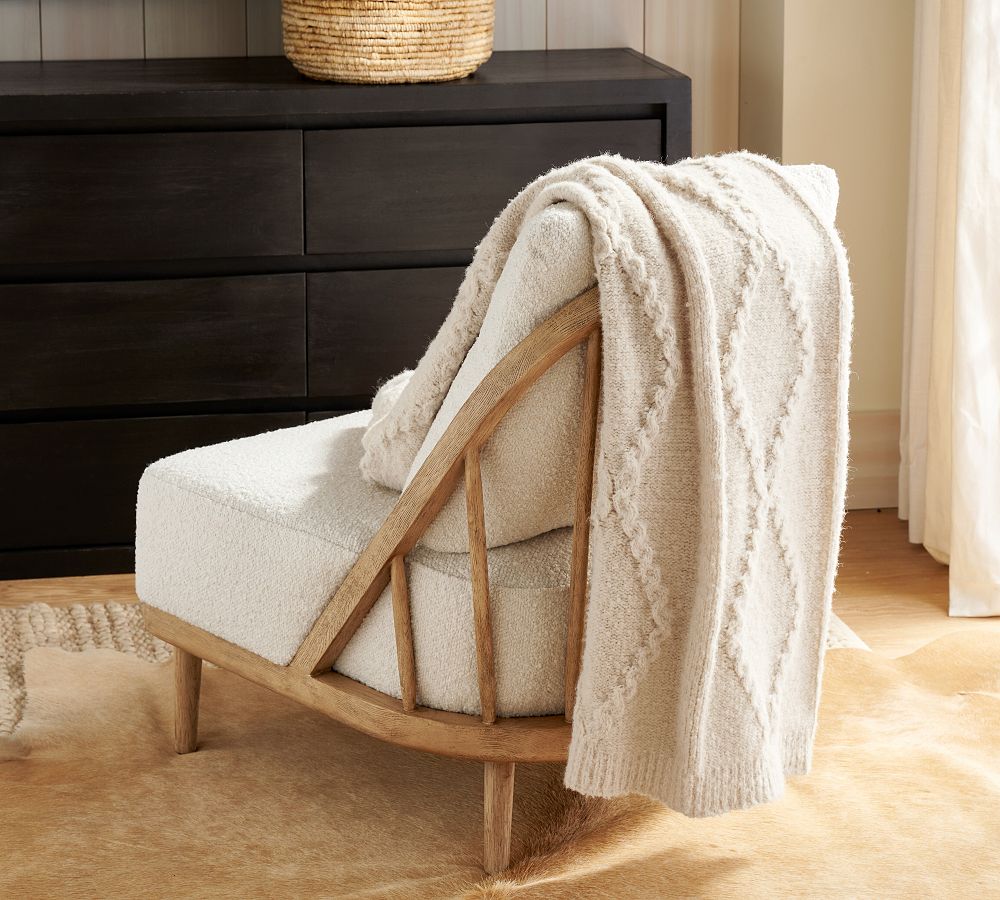 Diamond Cable Knit Throw