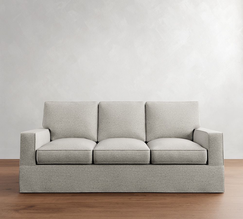 PB Comfort Square Arm Slipcovered Sleeper Sofa with Memory Foam Mattress (74&quot;&ndash;87&quot;)