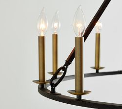 Remington Iron Round Ceiling-Mounted Chandelier (50&quot;)