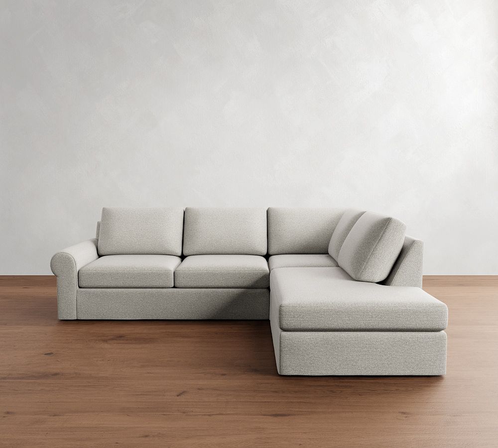 Big Sur Roll Arm Slipcovered Bumper Sectional (115&quot;)