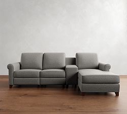 Cameron Roll Arm Power Reclining Chaise Sectional - Storage Available (88&quot;&ndash;116&quot;)
