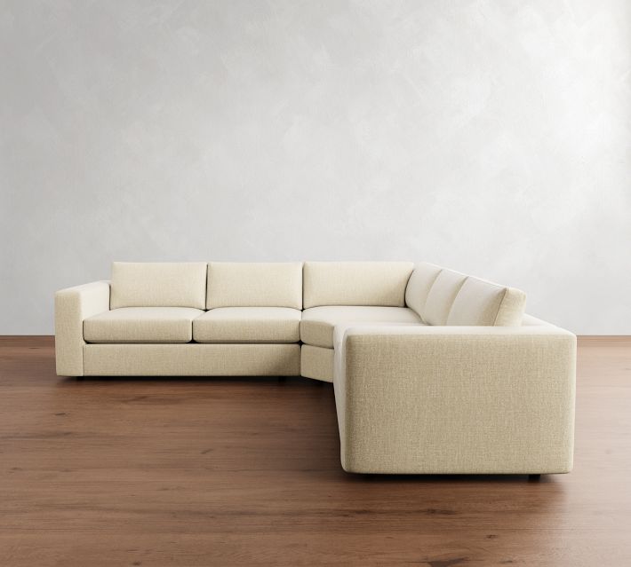 Carmel Wide Arm 3-Piece L-Shaped Wedge Sectional (123"–129")