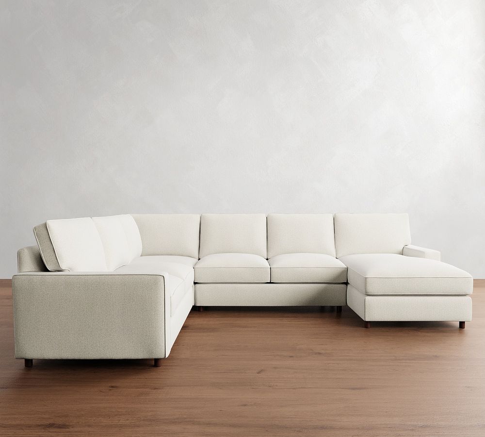 PB Comfort Square Arm L-Shaped Chaise Sectional (135&quot;)