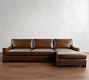 Turner Square Arm Leather Chaise Sectional (105&quot;&ndash;129&quot;)