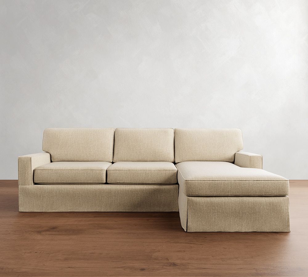 Buchanan Square Arm Slipcovered Chaise Sectional (91&quot;&ndash;107&quot;)