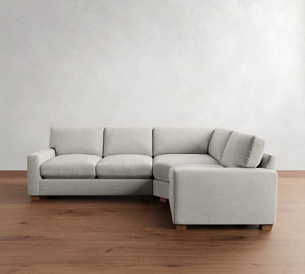 PB Comfort Modern Square Arm 3-Piece Wedge Sectional (115&quot;)
