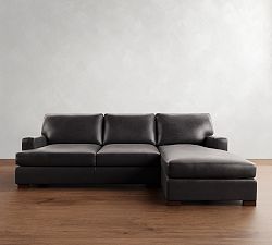 Townsend Square Arm Leather Chaise Sectional (108&quot;)