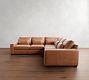 Big Sur Square Arm Deep Seat Leather 3-Piece L-Shaped Sectional (121&quot;)