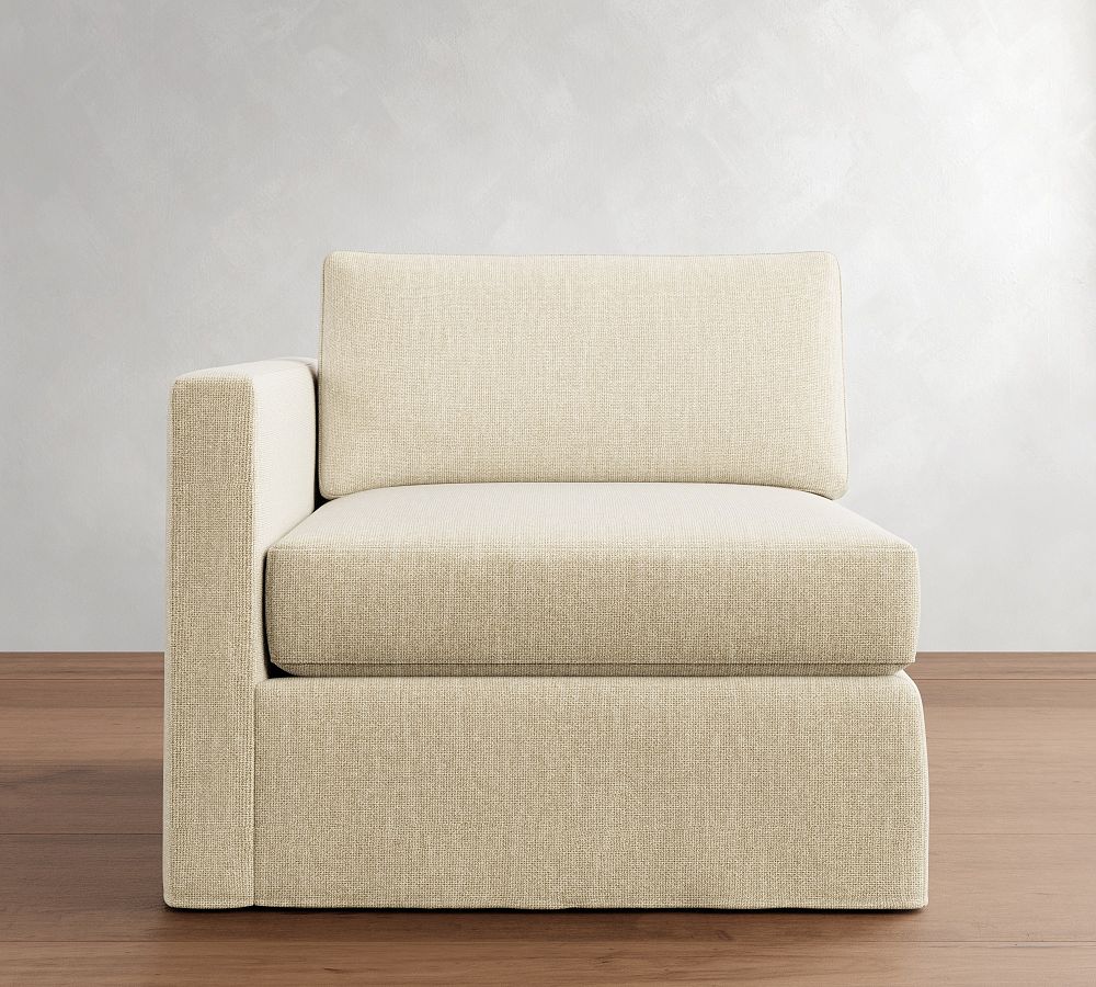Build Your Own Carmel Slim Arm Slipcovered Sectional