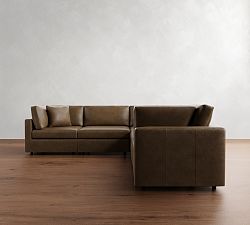 Modular Leather 5-Piece L-Shaped Sectional (111&quot;&ndash;120&quot;)