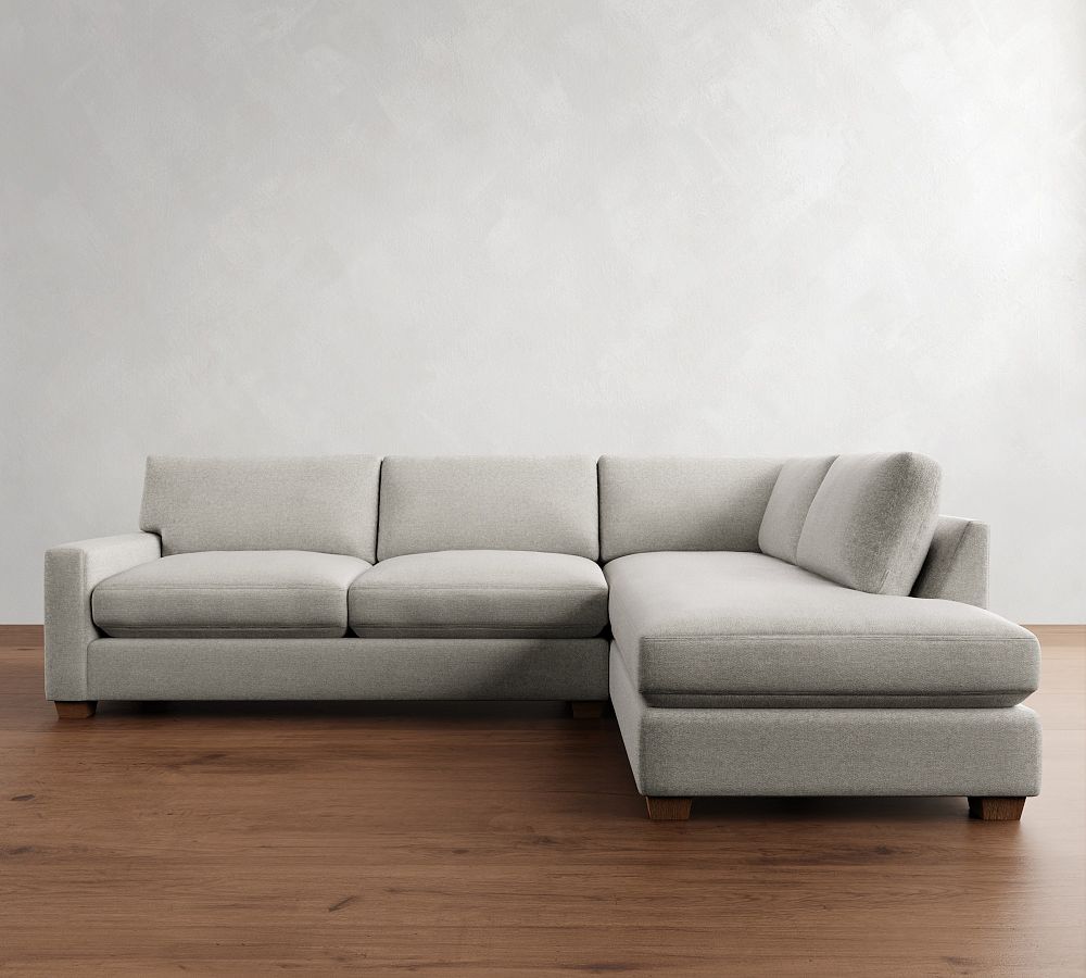 PB Comfort Modern Square Arm Return Bumper Sectional (121&quot;)