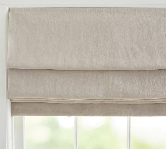 Belgian Flax Linen Roman Blackout Shade