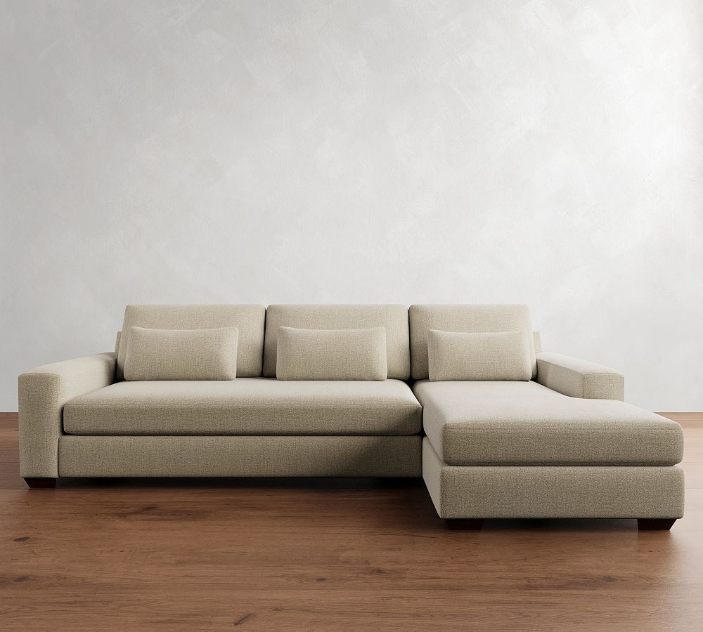 Big Sur Square Arm Deep Seat Chaise Sectional (105&quot;&ndash;147&quot;)