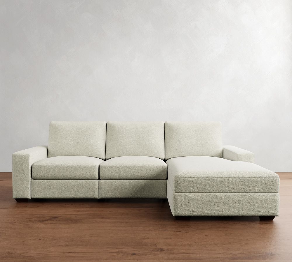 Big Sur Square Arm Power Reclining Chaise Sectional (114&quot;-126&quot;)