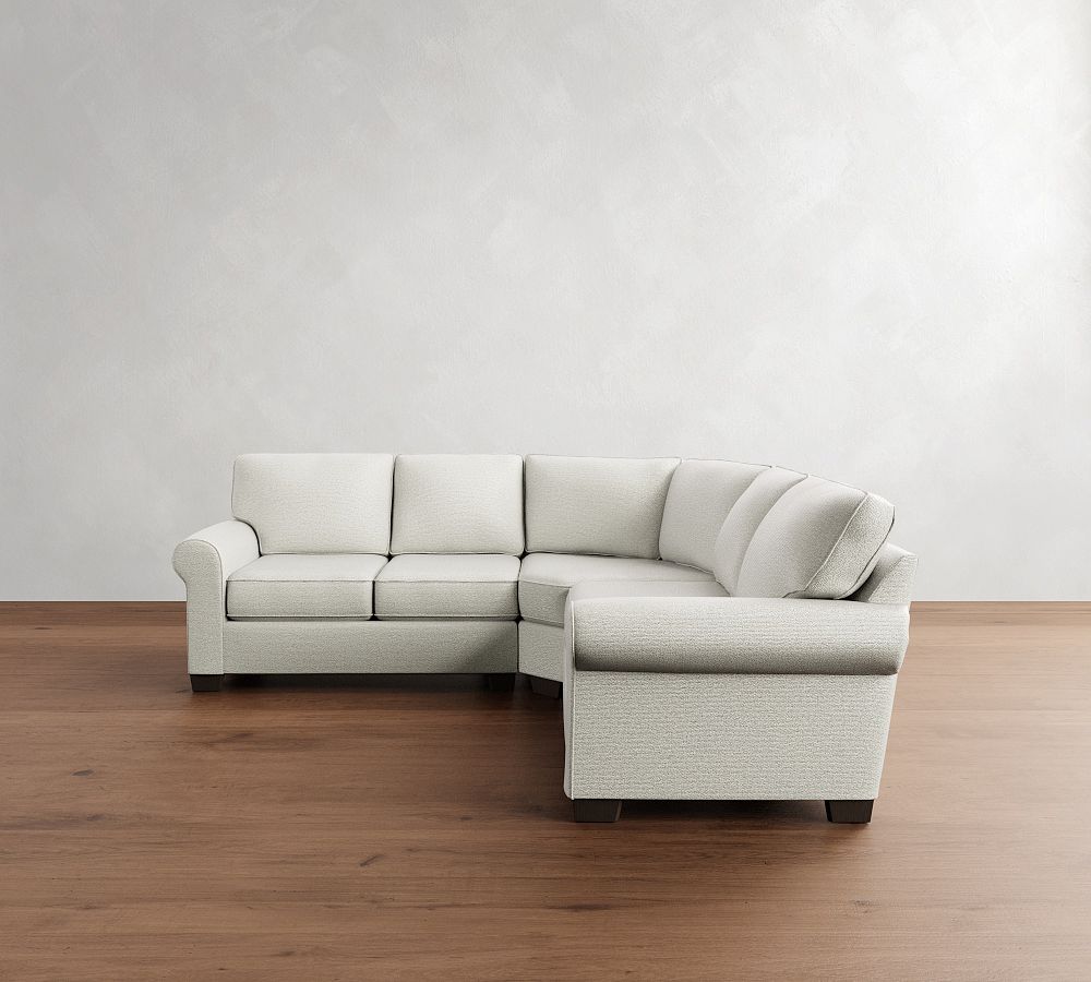 Buchanan Roll Arm 3-Piece L-Shaped Curved Wedge Sectional (98&quot;)
