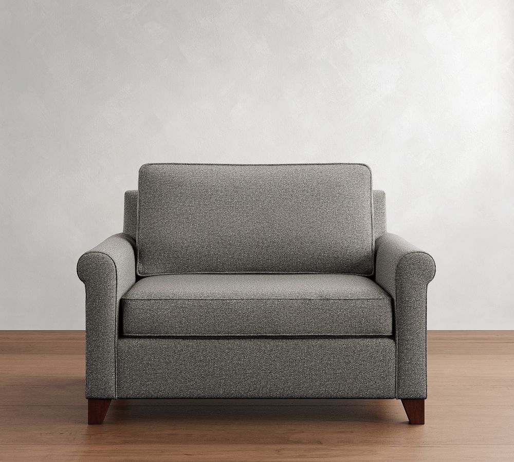 Cameron Roll Arm Twin Sleeper Sofa with Memory Foam Mattress (56&quot;)