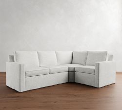 Cameron Square Arm Slipcovered 3-Piece Wedge Sectional (108&quot;)