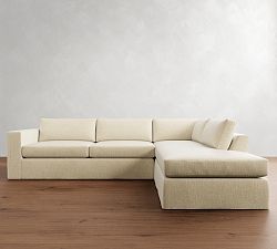 Carmel Wide Arm Slipcovered Return Bumper Sectional (113&quot;&ndash;125&quot;)