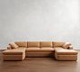 Dream Wide Arm Leather Double Chaise Sectional (154&quot;&ndash;174&quot;)