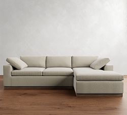 Dream Wide Arm Wood Base Chaise Sectional (120&quot;&ndash;130&quot;)