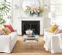 Linen Drum Shade Straight Arm Sconce (10'')