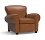 Manhattan Roll Arm Leather Recliner