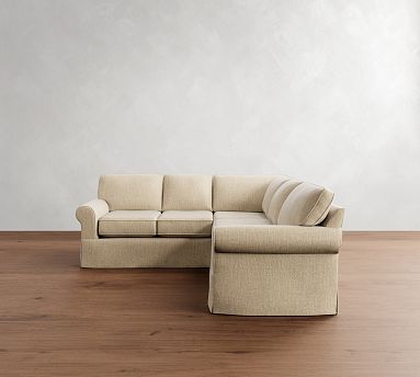 Buchanan Roll Arm Slipcovered 3-Piece L-Shaped Sectional (95&quot;)