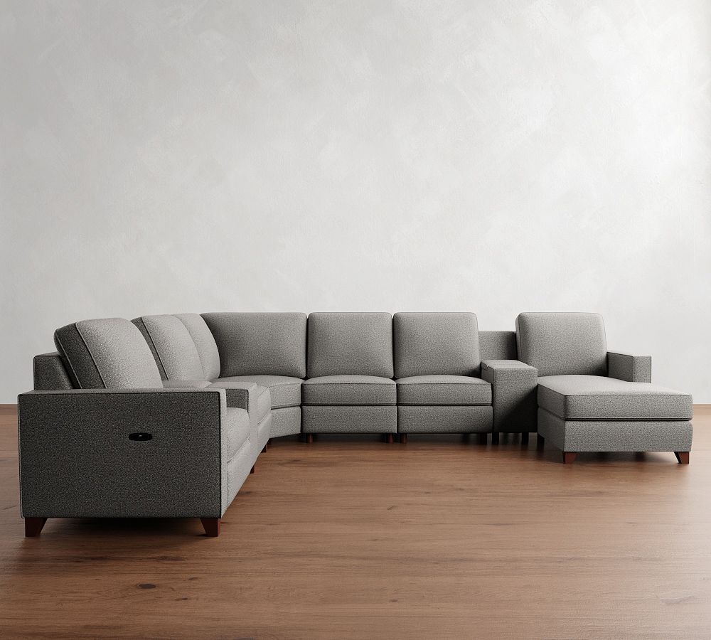 Cameron Square Arm Power Reclining L-Shaped Chaise Sectional - Storage Available (139&quot;&ndash;153&quot;)