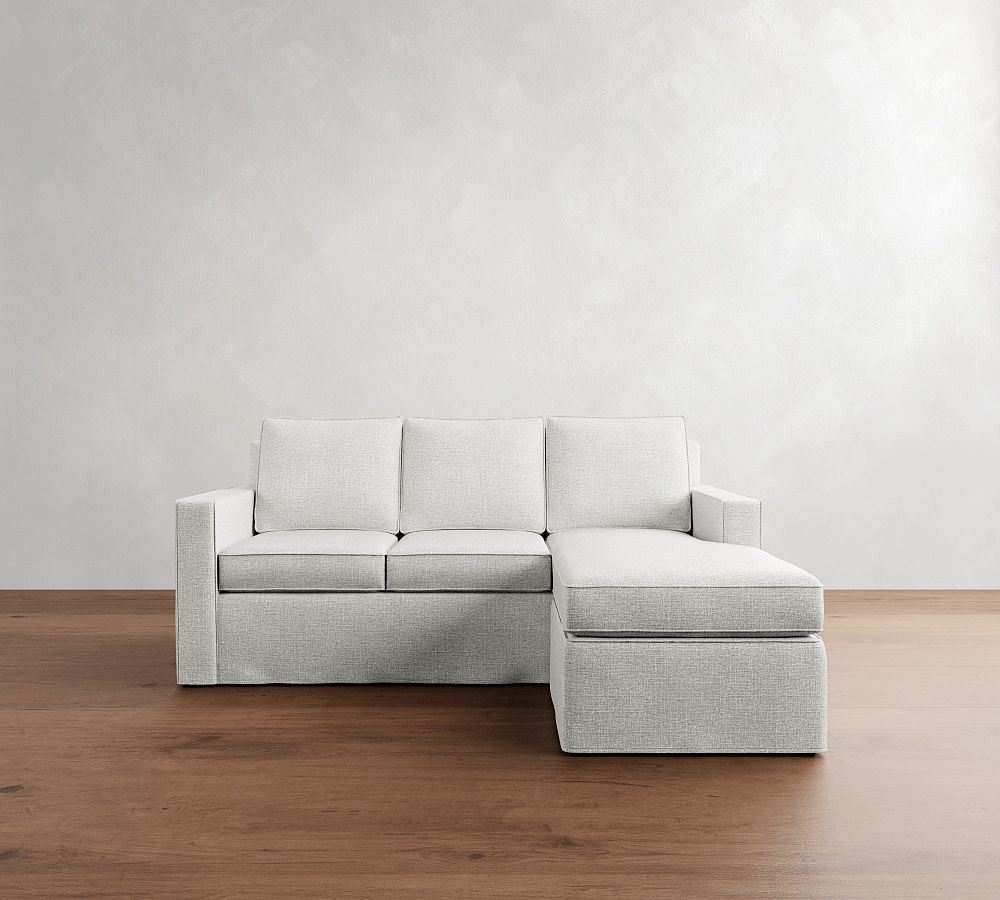 Cameron Square Arm Slipcovered Reversible Chaise Sectional (86&quot;)