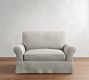 PB Comfort Roll Arm Slipcovered Single Sleeper Sofa with Memory Foam Mattress (64&quot;)