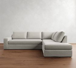 Big Sur Square Arm Slipcovered Return Bumper Sectional (114&quot;&ndash;146&quot;)