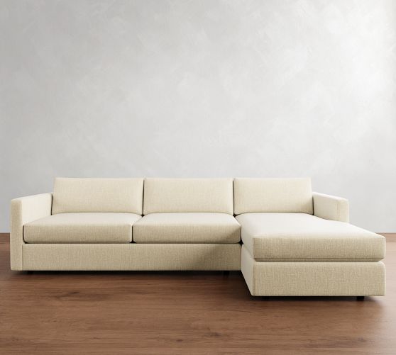Carmel Slim Arm Chaise Sectional (107"-129")