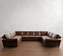 Turner Roll Arm Leather U-Shaped Sectional (148&quot;&ndash;161&quot;)