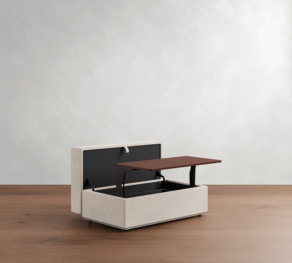Turner Storage Ottoman with Pull Out Table with Nailheads