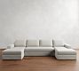 Big Sur Square Arm Slipcovered Double Chaise Sectional (146&quot;&ndash;198&quot;)