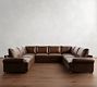 Canyon Roll Arm Leather U-Shaped Sectional (153&quot;&ndash;189&quot;)