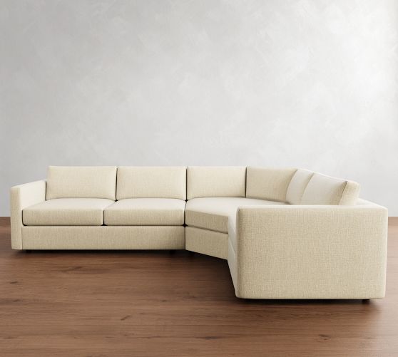 Carmel Slim Arm 3-Piece Wedge Sectional (120"-126")