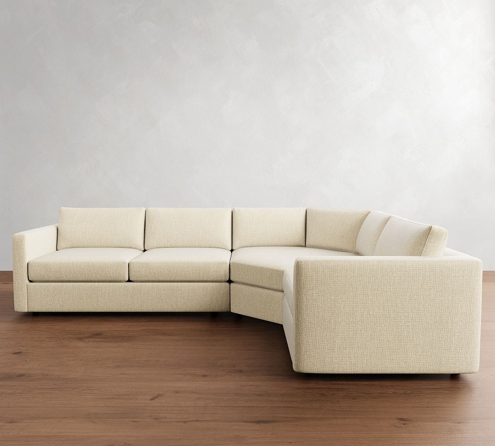 Carmel Slim Arm 3-Piece Wedge Sectional (120&quot;&ndash;126&quot;)