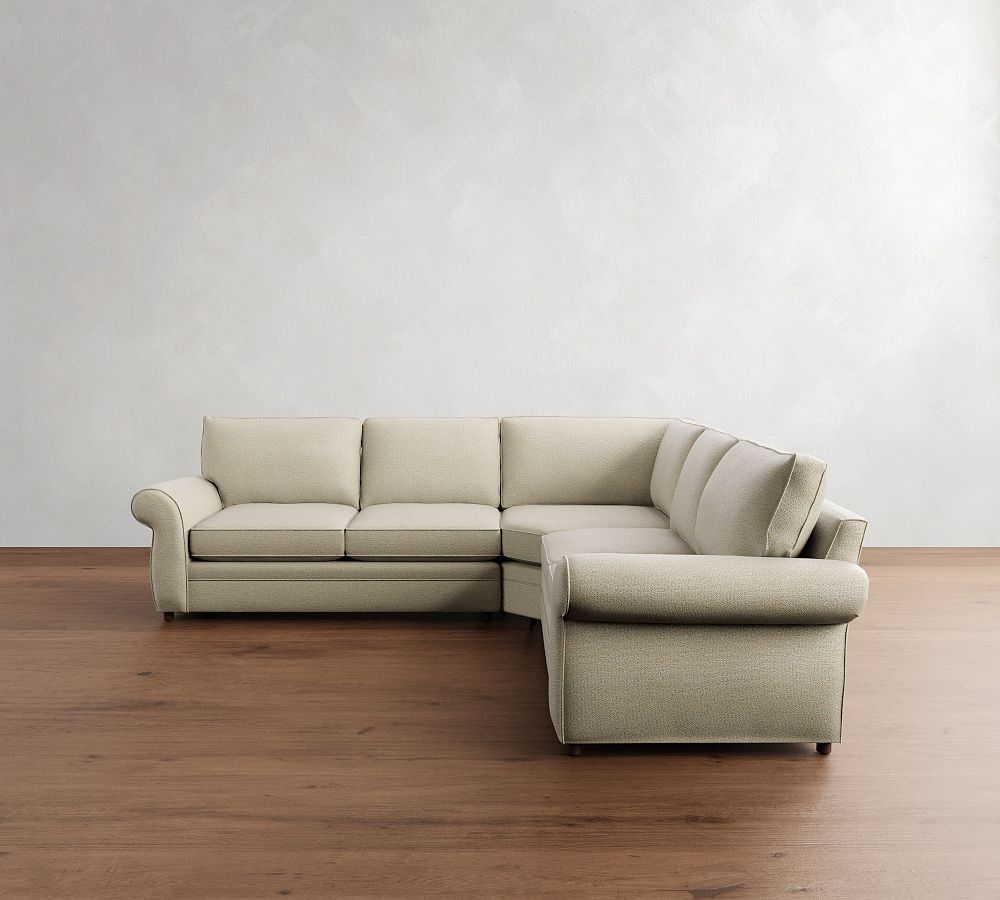 Pearce Roll Arm 3-Piece L-Shaped Wedge Sleeper Sectional (122&quot;)