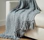 Textured Basketweave Knit Throw