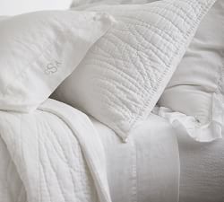 Open Box: Belgian Flax Linen Handcrafted Quilted Sham