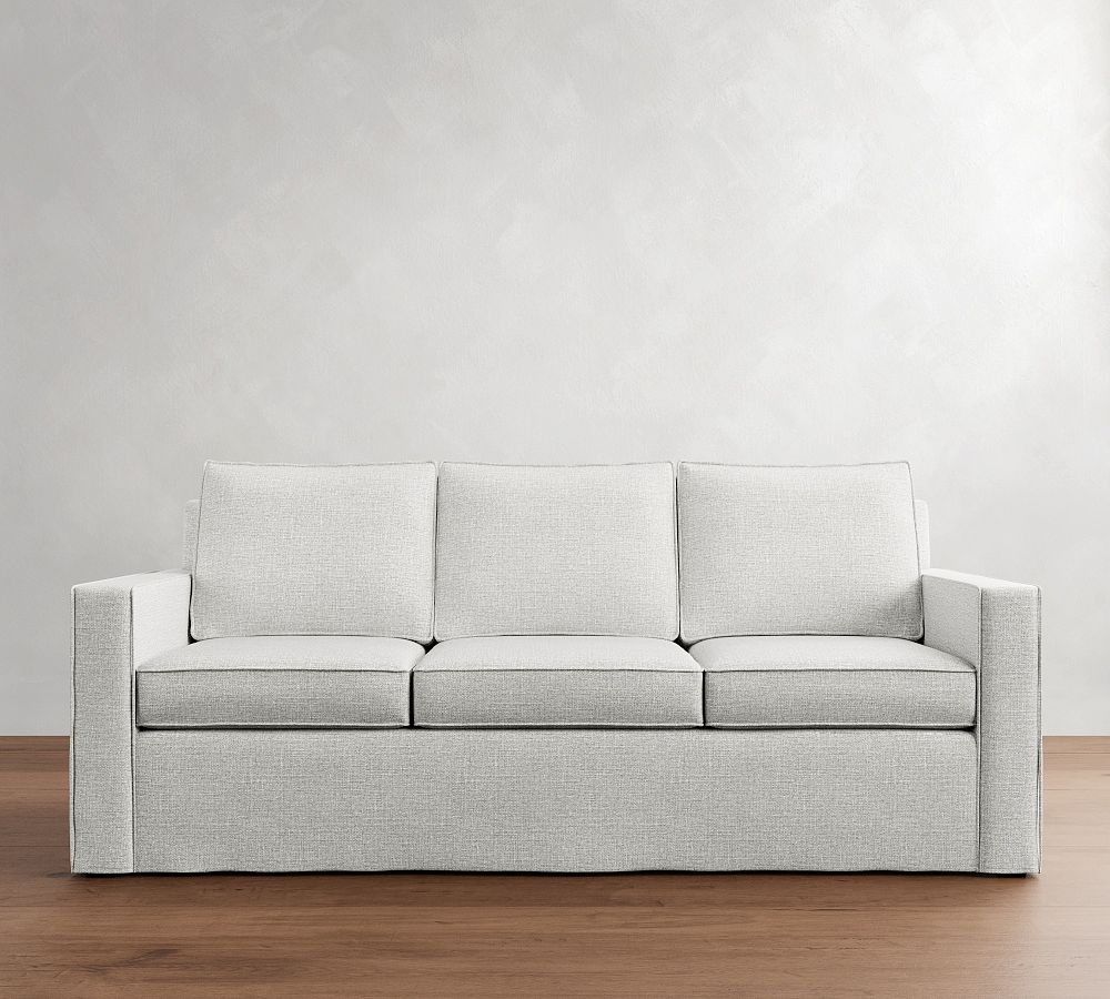 Cameron Square Arm Slipcovered Side Sleeper Sofa (91&quot;)