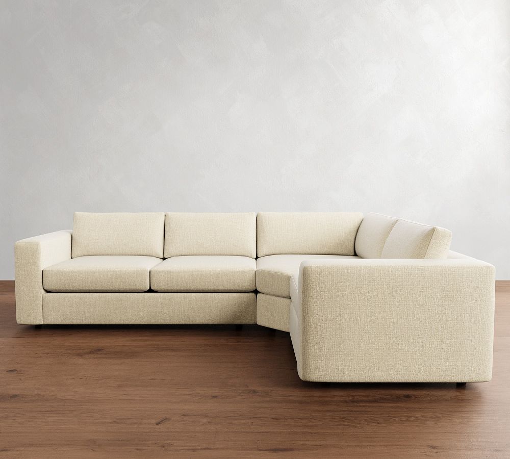Carmel Wide Arm 3-Piece Wedge Sectional (120&quot;&ndash;129&quot;)