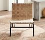 Shay Woven Leather Accent Chair